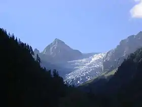 Vue du glacier du Trient en août 2005.