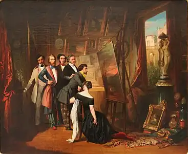 Auguste-Barthélemy Glaize, Intérieur du cabinet de Bruyas, 1848.