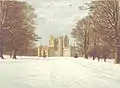 Le château de Glamis sous la neige vers 1880.