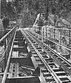 Pose d'une voie à crémaillère traversant la gorge de Luka sur la ligne de la Neretva, 1892