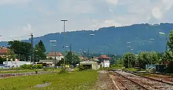 Faisceau de voies de la gare Lindau-Reutin en 2012.