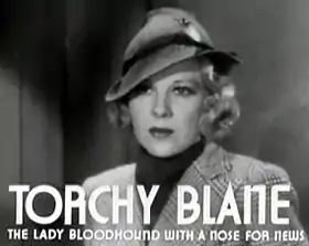 Glenda Farrell alias Torchy Blane dans Smart Blonde (1937).