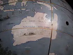 La Nouvelle-Hollande sur un des globes de Coronelli.