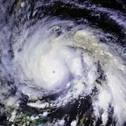 Ouragan Gloria proche de son pic d’intensité, le 4 septembre.