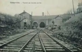 Godarville - tunnel du chemin de fer vers 1930.