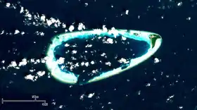 Photo satellitaire de l'attol Goidhoo