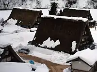 Le village de Gokayama sous la neige, février 2005.