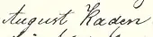 signature d'August Kaden