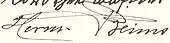 signature de Hermann Beims