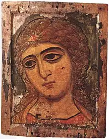 Gabriel, l'ange aux cheveux d'or, fin XIIe, Musée russe.