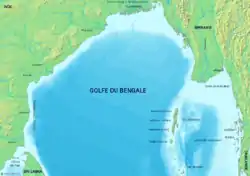 Carte du golfe du Bengale.