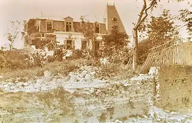 Ruines du village en 1918.