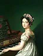 Manuela González Velázquez jouant au piano (c. 1820).