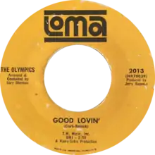 Description de l'image Good Lovin' by the Olympics (US vinyl, orange label).png.