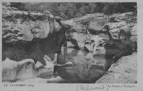 Carte postale ancienne des gorges.