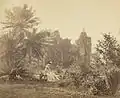 Ruines gothiques avec des lianes dans le parc de Barrackpore (1865)