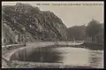 Les Gorges du Blavet au Bonnet Rouge : le canal et la voie ferrée (carte postale, vers 1905).