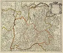 carte du Gouvernement général du Dauphiné en 1652.