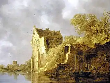 Paysage fluvial avec une ruine, 1634.