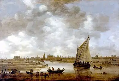 Vue de Leyde depuis le nord-est (1650, musée municipal de Leyde).