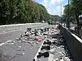 Blocage de la RN 4 au niveau de Gosier, Grand Baie.