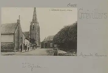 Vue de l'ancienne église détruite en 1917..