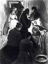 Grabar Crime et châtiment; Sonia rendant visite à Marmeladov 1894