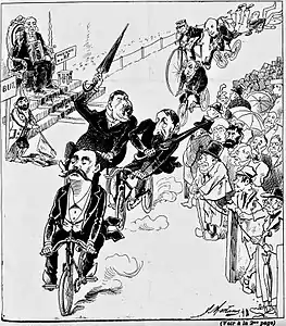 Caricature antisémite de Valère Morland à propos de l'élection présidentielle de 1894 (1er juillet 1894).
