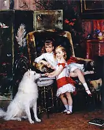 Mikhail Alexandrovitch et Xenia Alexandrovna, enfants du tsar Alexandre III, 1882, collection privée.