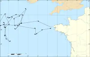 Route de l'escadre légère de Van Stabel