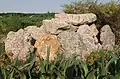 Le dolmen principal, avec les orthostates externes.