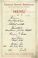 Menu de 1907 du Grand Hôtel Bellevue.