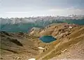 Le lac du Grand Laus (2 579 m) vu depuis le col du Malrif