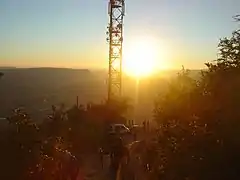 Fin de l'ascension de la Pouncho d'Agast (839 m), dernière grande difficulté du parcours sur le Grand Trail des Templiers 2018