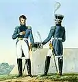 Colonel et chef de bataillon du train d'artillerie d'après Horace Vernet.