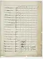 1re page de l'Ouverture (nomenclature des instruments) sur la partition manuscrite, 1828