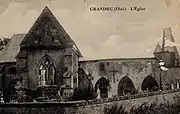 L'église après les destructions de la guerre 14/18.