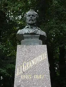 Monument à Grandville (1893, détail), Nancy, parc de la Pépinière.