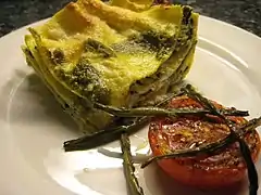 Gratin d'oreilles d'âne aux lasagnes.