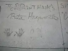 Empreintes de Rita Hayworth.