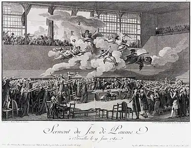 Serment du Jeu de Paume à Versailles le 19 juin 1789, par Charles Monnet, musée de la Révolution française.