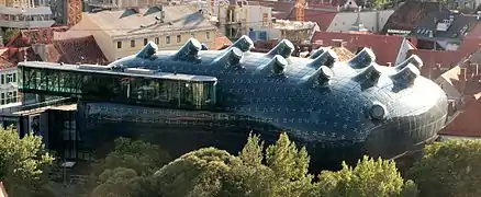 Vue de dessus du Kunsthaus museum.