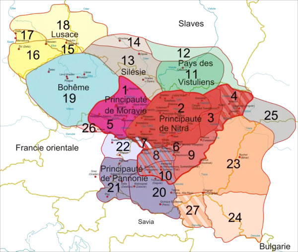 Principauté de Nitra dans la Grande-Moravie.