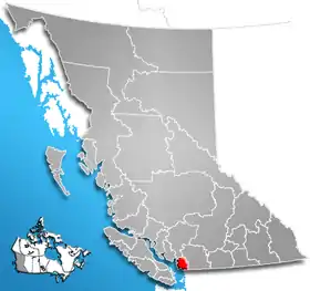 Localisation de District régional du Grand Vancouver(en) Metro Vancouver Regional District