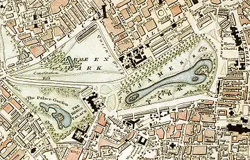 Green Park et St James's Park c.1833.