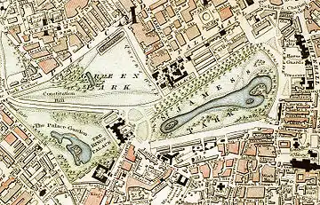 Green Park et St. James's Park en 1833.