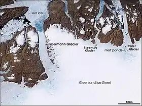 Vue satellite du glacier Petermann