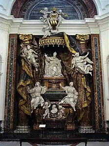 Tombeau du pape Grégoire XV et de son neveu le cardinal Ludovico Ludovisi, avec Pierre Le Gros le jeune, Rome, église Saint-Ignace-de-Loyola.