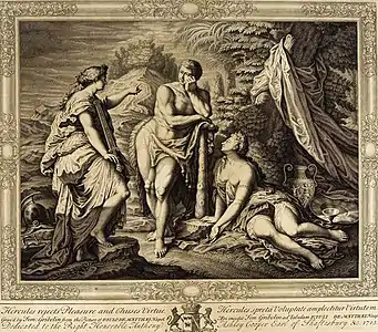 Hercule rejette le plaisir et choisit la vertu, d'après Paolo de Matteis (1713)