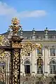 Place Stanislasgrille, fontaines, sol, statues, vasques